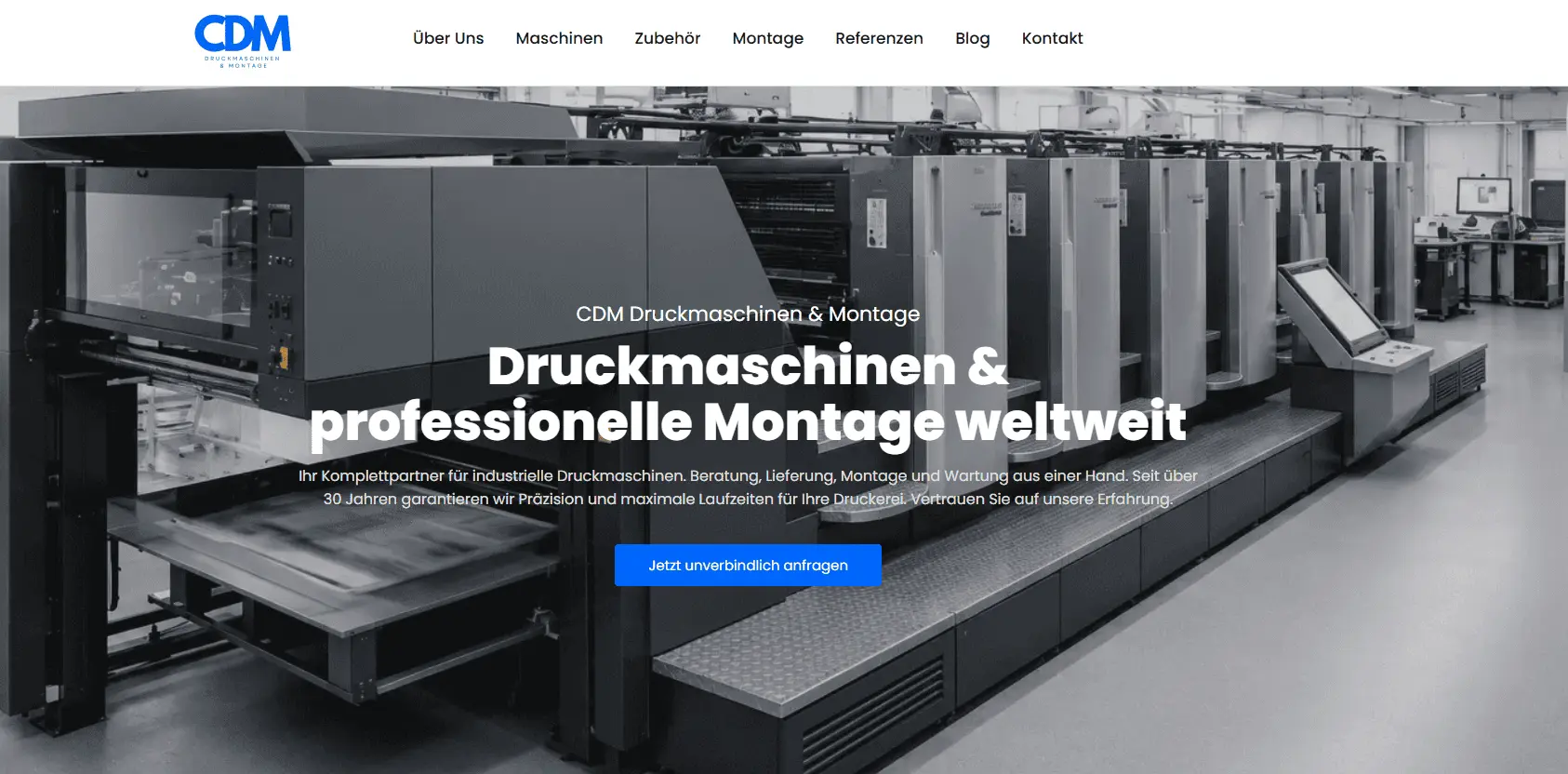 CDM Druckmaschinen & Montage – Website Referenz von H&C Digital