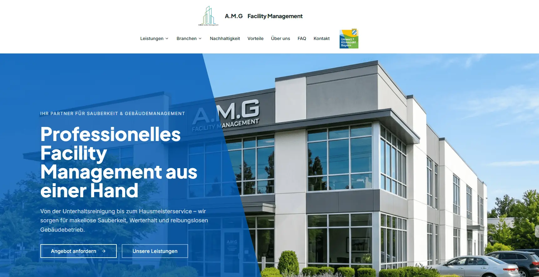 A.M.G Facility Management – Website Referenz von H&C Digital