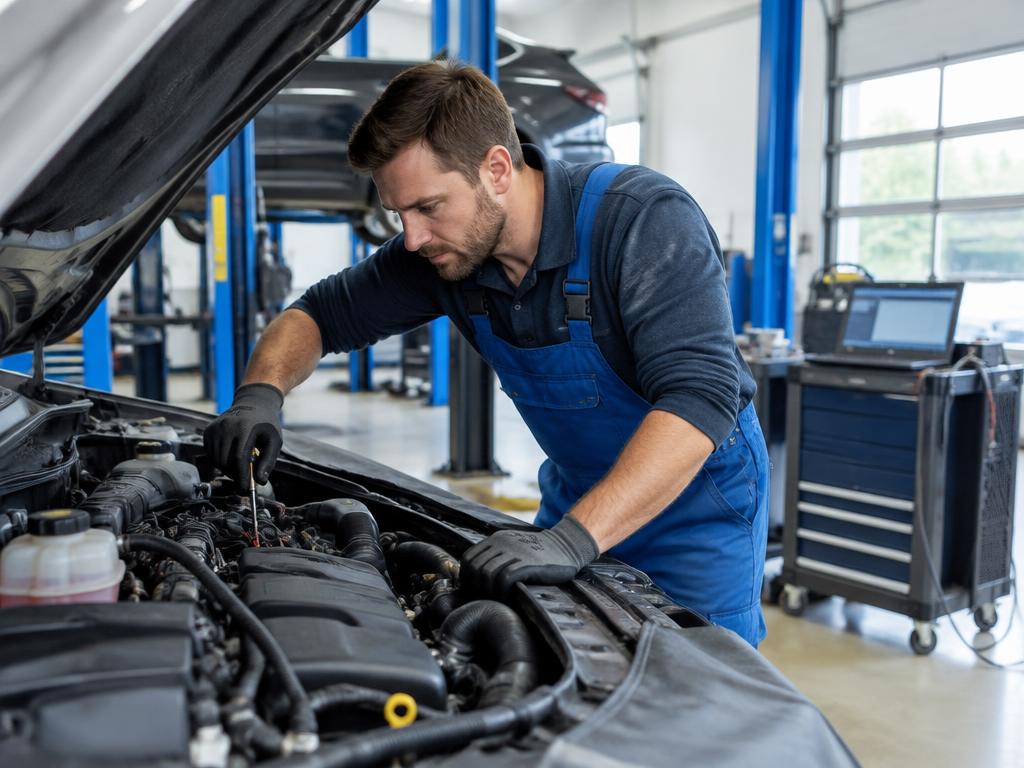 SEO für KFZ-Werkstätten – Mechaniker bei der Fahrzeugreparatur