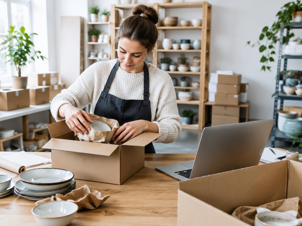 SEO für Online-Shops – Verpackung einer Bestellung im Onlinehandel
